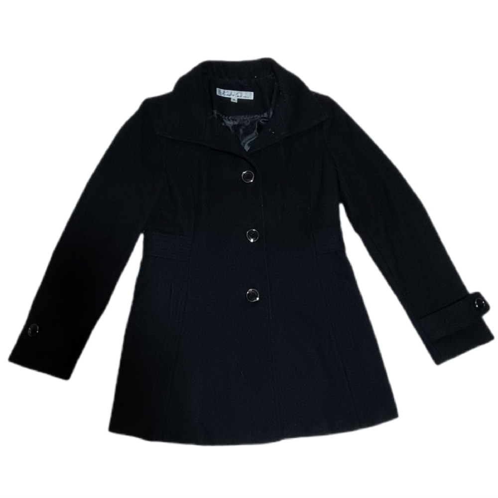 Kenneth Cole Women's Classic Black Pea Coat